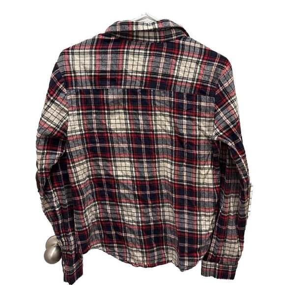 Cavalini Women's Plaid Red Black White Patch Elbow RollTab casual - Picture 5 of 5